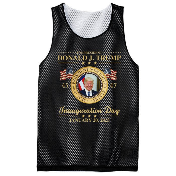 Trump Photo Inauguration Day January 2025 Usa Flag Formal Mesh Reversible Basketball Jersey Tank