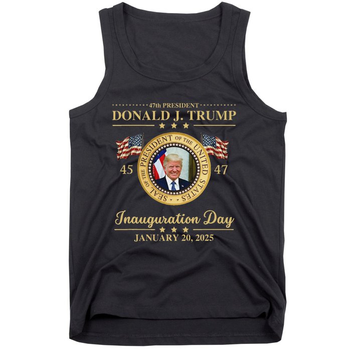 Trump Photo Inauguration Day January 2025 Usa Flag Formal Tank Top