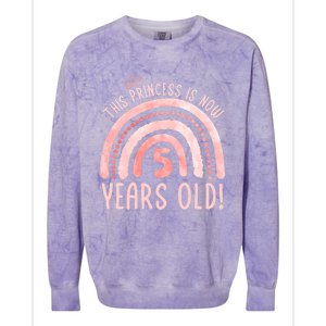  This Princess is 5 Years Old! 5th Birthday Fifth Birthday Colorblast Crewneck Sweatshirt