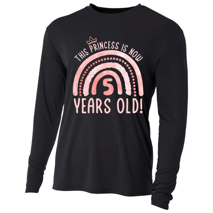  This Princess is 5 Years Old! 5th Birthday Fifth Birthday Cooling Performance Long Sleeve Crew