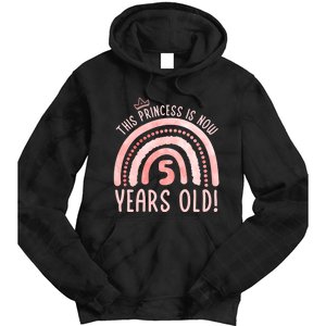  This Princess is 5 Years Old! 5th Birthday Fifth Birthday Tie Dye Hoodie