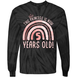  This Princess is 5 Years Old! 5th Birthday Fifth Birthday Tie-Dye Long Sleeve Shirt