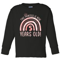  This Princess is 5 Years Old! 5th Birthday Fifth Birthday Toddler Long Sleeve Shirt