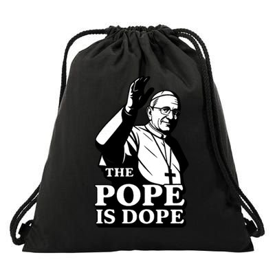 The Pope Is Dope Pope Leo XIV Drawstring Bag