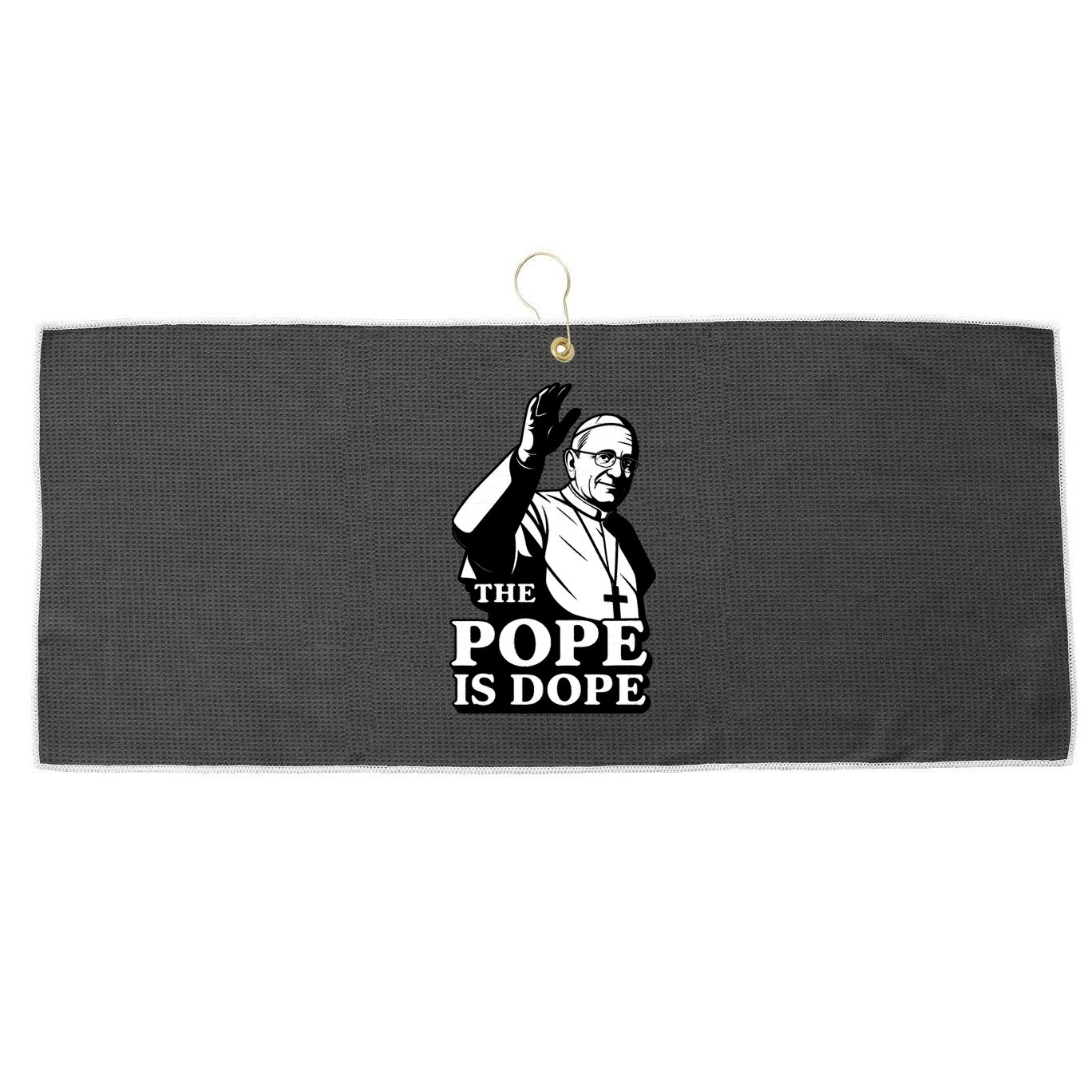 The Pope Is Dope Pope Leo XIV Large Microfiber Waffle Golf Towel
