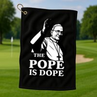 The Pope Is Dope Pope Leo XIV Golf Towel
