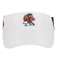 Turkey Playing Ice Hockey Happy Thanksgiving Turkey Day Adult Drive Performance Visor