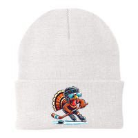 Turkey Playing Ice Hockey Happy Thanksgiving Turkey Day Knit Cap Winter Beanie