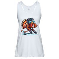 Turkey Playing Ice Hockey Happy Thanksgiving Turkey Day Ladies Essential Flowy Tank