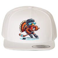 Turkey Playing Ice Hockey Happy Thanksgiving Turkey Day Wool Snapback Cap