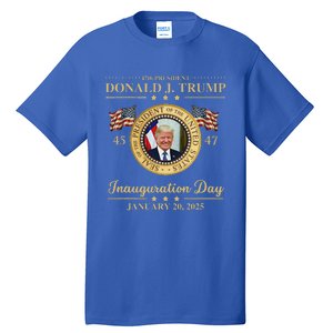 Trump Photo Inauguration Day January 2025 Usa Flag Tall T-Shirt