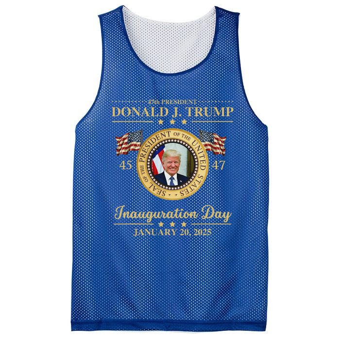 Trump Photo Inauguration Day January 2025 Usa Flag Mesh Reversible Basketball Jersey Tank