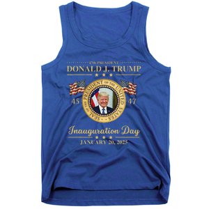 Trump Photo Inauguration Day January 2025 Usa Flag Tank Top