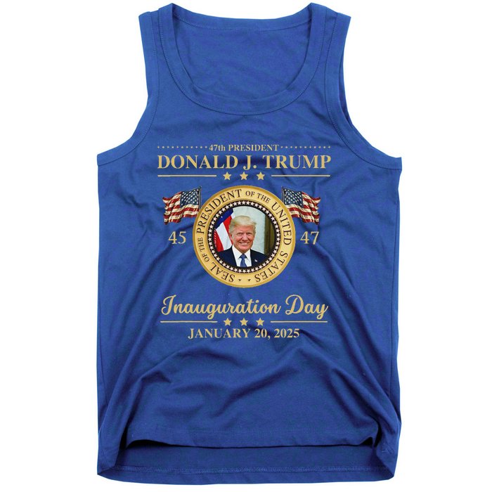 Trump Photo Inauguration Day January 2025 Usa Flag Tank Top