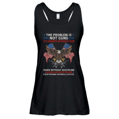 The Problem Is Not Guns ItS Hearts Without God Ladies Essential Flowy Tank