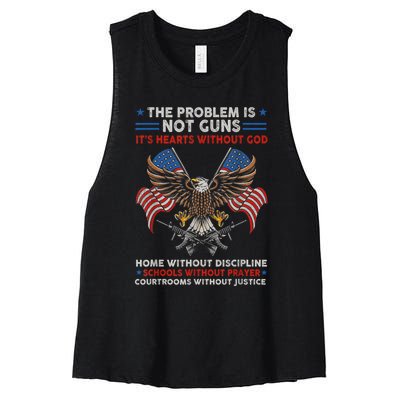 The Problem Is Not Guns ItS Hearts Without God Women's Racerback Cropped Tank