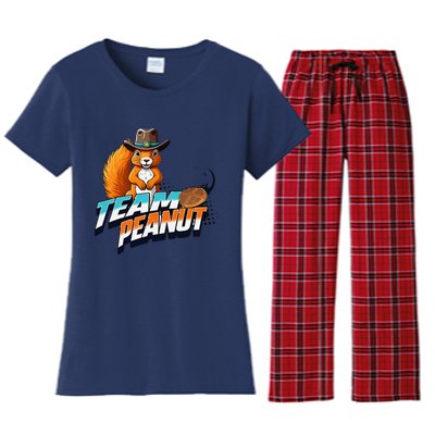 Team Peanut Justice For Peanutthe Squirrel In A Cowboy Hat Women's Flannel Pajama Set