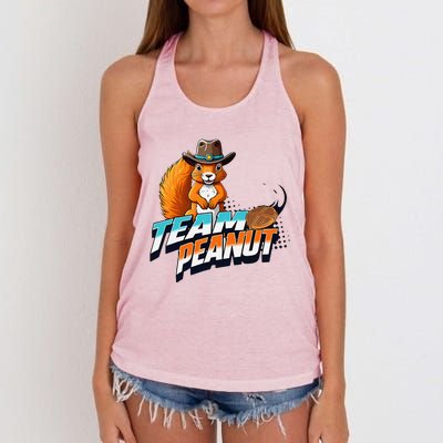 Team Peanut Justice For Peanutthe Squirrel In A Cowboy Hat Women's Knotted Racerback Tank