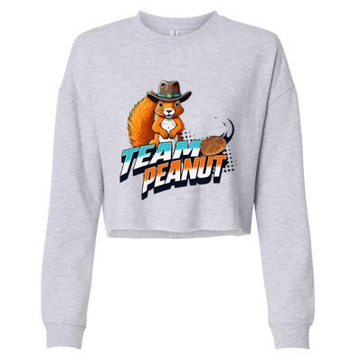 Team Peanut Justice For Peanutthe Squirrel In A Cowboy Hat Cropped Pullover Crew