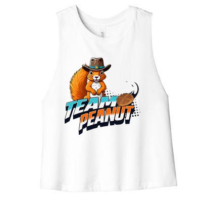 Team Peanut Justice For Peanutthe Squirrel In A Cowboy Hat Women's Racerback Cropped Tank