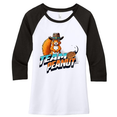 Team Peanut Justice For Peanutthe Squirrel In A Cowboy Hat Women's Tri-Blend 3/4-Sleeve Raglan Shirt