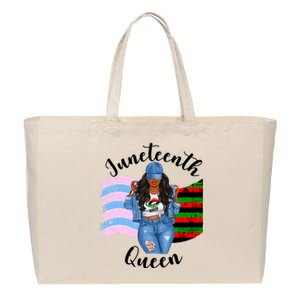 Transexual Pride Juneteenth Queen Black Mom Mamma Meaningful Gift Cotton Canvas Jumbo Tote