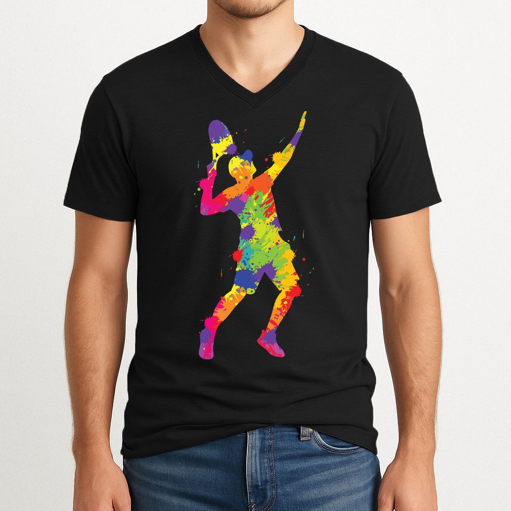 Tennis Player Kids Boy V-Neck T-Shirt