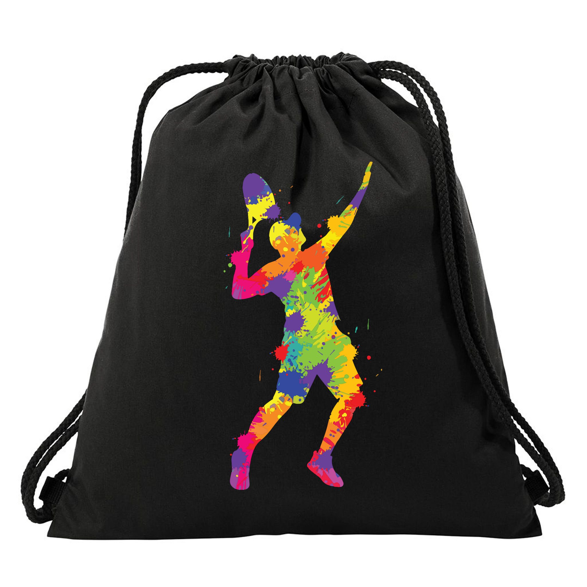 Tennis Player Kids Boy Drawstring Bag