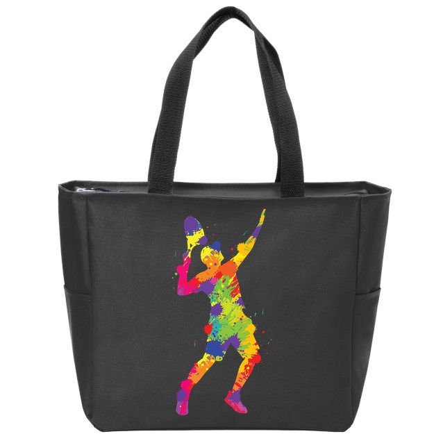 Tennis Player Kids Boy Zip Tote Bag