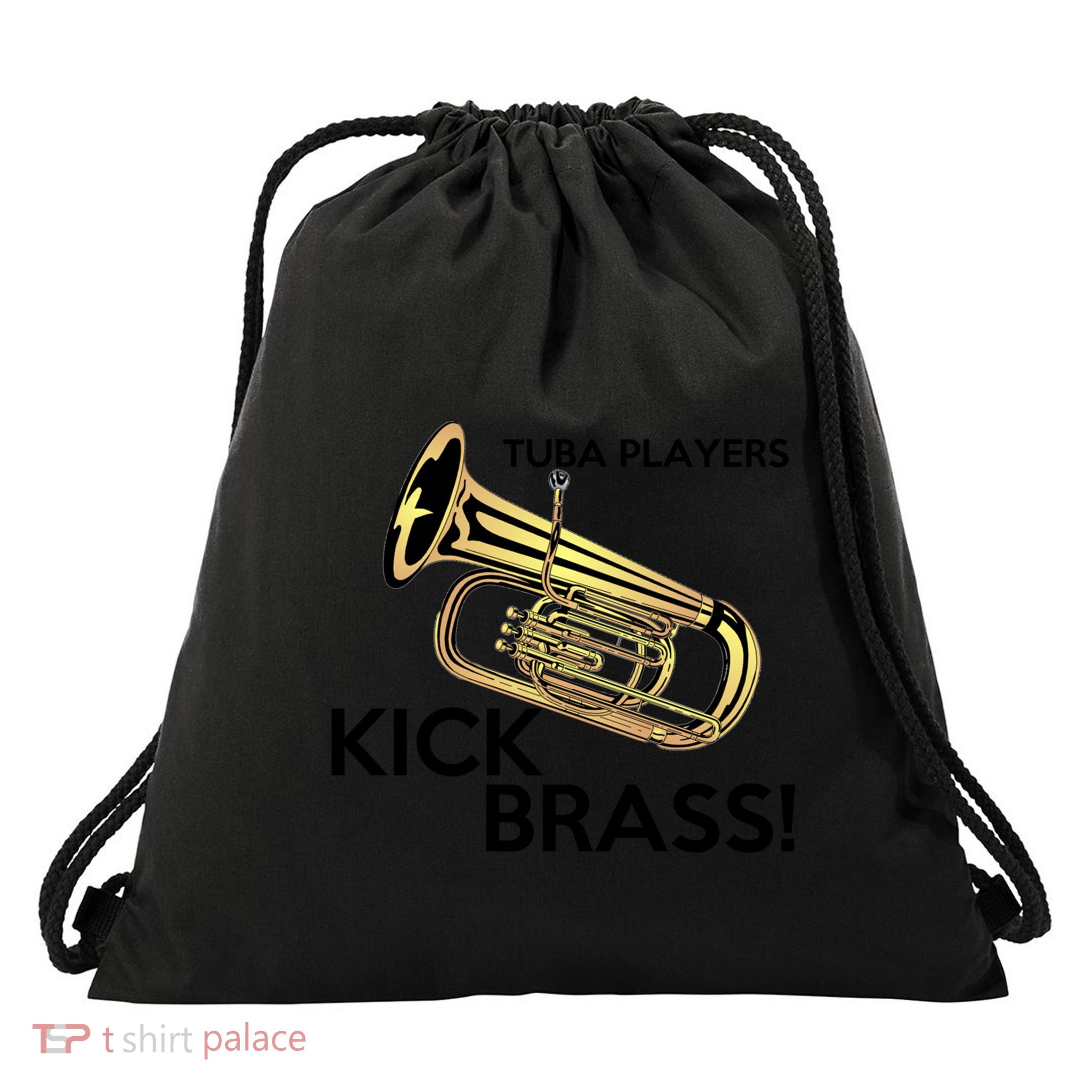Tuba Players Kick Brass Drawstring Bag