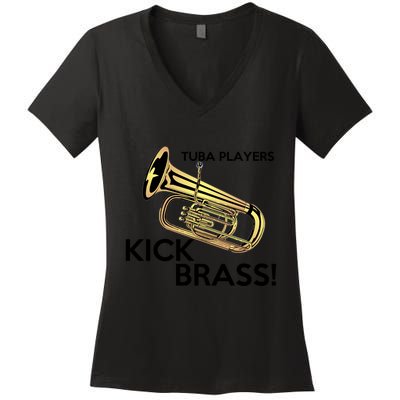 Tuba Players Kick Brass Women's V-Neck T-Shirt