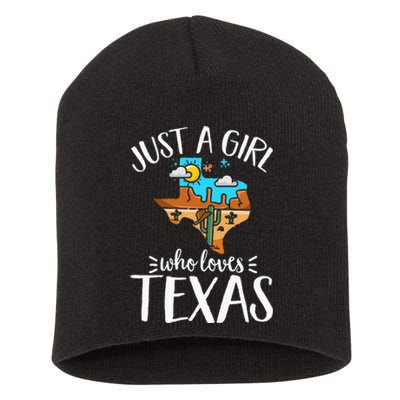 Texas Pride Kids Women Just A Who Loves Her Texas Short Acrylic Beanie