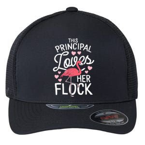 This Principal Loves Her Flock Flamingo Teacher School Gift Flexfit Unipanel Trucker Cap