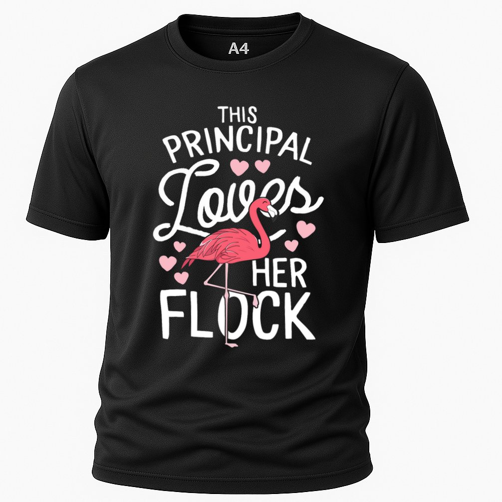 This Principal Loves Her Flock Flamingo Teacher School Gift Cooling Performance Crew T-Shirt