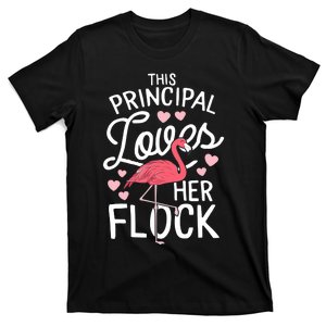 This Principal Loves Her Flock Flamingo Teacher School Gift T-Shirt