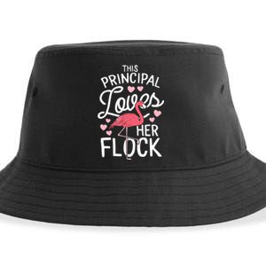 This Principal Loves Her Flock Flamingo Teacher School Gift Sustainable Bucket Hat