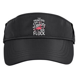 This Principal Loves Her Flock Flamingo Teacher School Gift Adult Drive Performance Visor