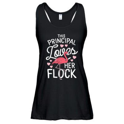 This Principal Loves Her Flock Flamingo Teacher School Gift Ladies Essential Flowy Tank
