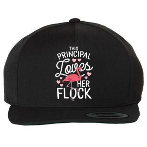 This Principal Loves Her Flock Flamingo Teacher School Gift Wool Snapback Cap