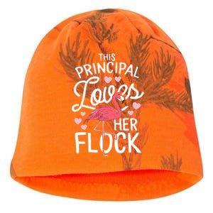 This Principal Loves Her Flock Flamingo Teacher School Gift Kati - Camo Knit Beanie