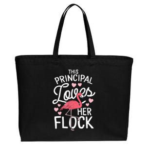 This Principal Loves Her Flock Flamingo Teacher School Gift Cotton Canvas Jumbo Tote