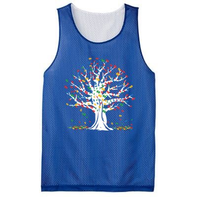 Tree Puzzle Love Special April Autism Awareness Gift Mesh Reversible Basketball Jersey Tank