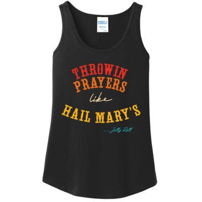 Throwin Prayers Like Hail Marys Retro Apparel Ladies Essential Tank