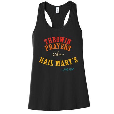 Throwin Prayers Like Hail Marys Retro Apparel Women's Racerback Tank