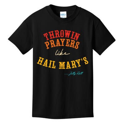 Throwin Prayers Like Hail Marys Retro Apparel Kids T-Shirt