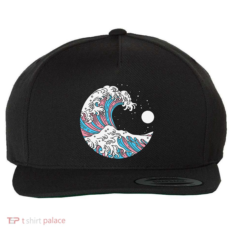Transg Pride Lgbtq Transg Flag Japanese Wave Art Lgbt Wool Snapback Cap