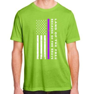 Thin Purple Line Land Of The Free Because Of The Brave Gift Adult ChromaSoft Performance T-Shirt