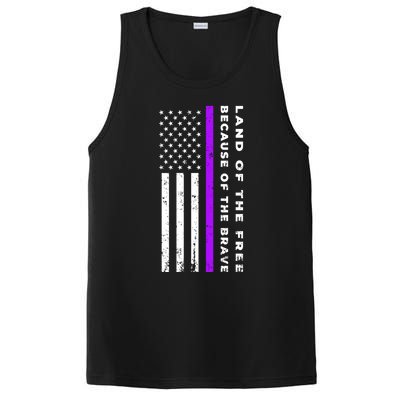 Thin Purple Line Land Of The Free Because Of The Brave Gift PosiCharge Competitor Tank