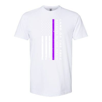 Thin Purple Line Land Of The Free Because Of The Brave Gift Softstyle® CVC T-Shirt