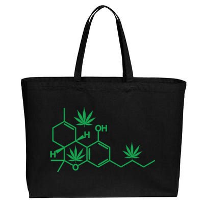 THC POT LEAF MOLECULE Cotton Canvas Jumbo Tote